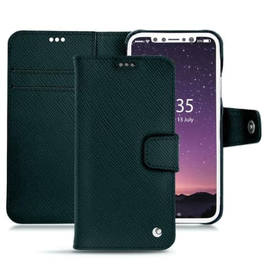 Housse cuir Apple iPhone Xs -  - Vert - Cuir saffiano