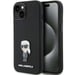 Custodia Karl Lagerfeld per iPhone 15 6.1'' nero Silicone Ikonik Metal Pin