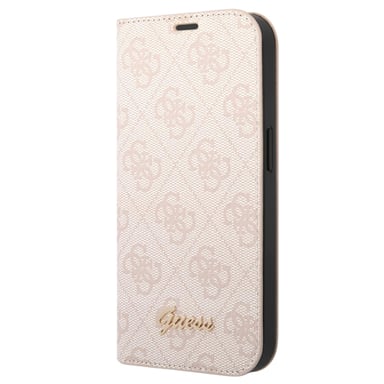 Guess Funda Folio para iPhone 14 Printed 4G Trendy Rosa