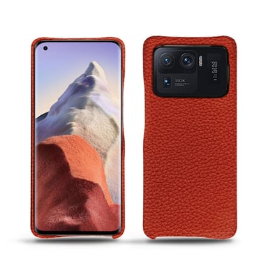 Xiaomi Mi 11 Ultra Funda de piel - Tapa trasera - Naranja - Piel granulada