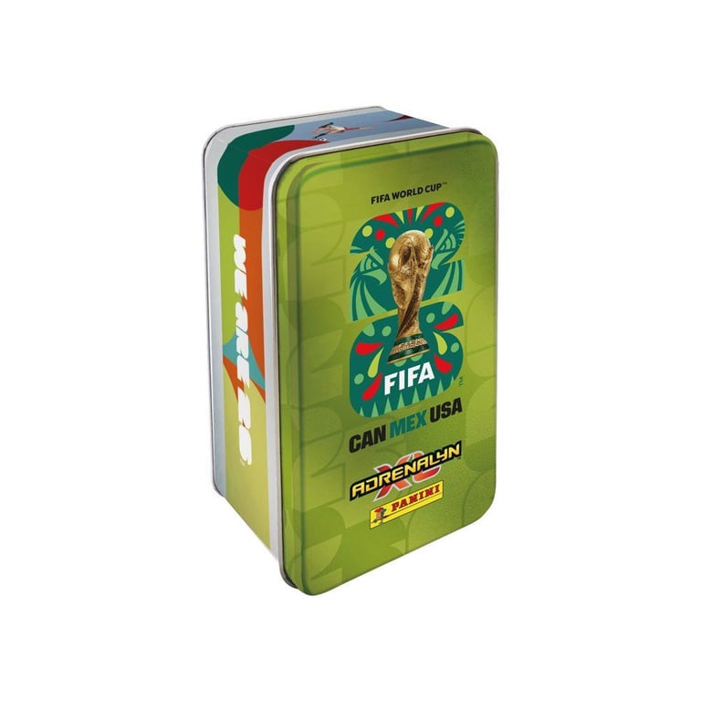 Boîte métal Panini FIFA World Cup 2026 Adrenalyn XL 8 pochettes 64 cartes Multicolore - Neuf