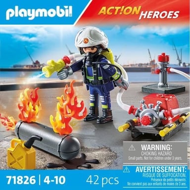 Playmobil PLM POMPIER POMPE RESERVOIR ENFLAMME