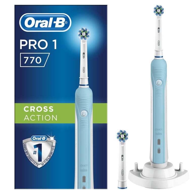 Oral-B PRO 770 CrossAction Adulte Brosse à dents rotative oscillante Bleu - Neuf