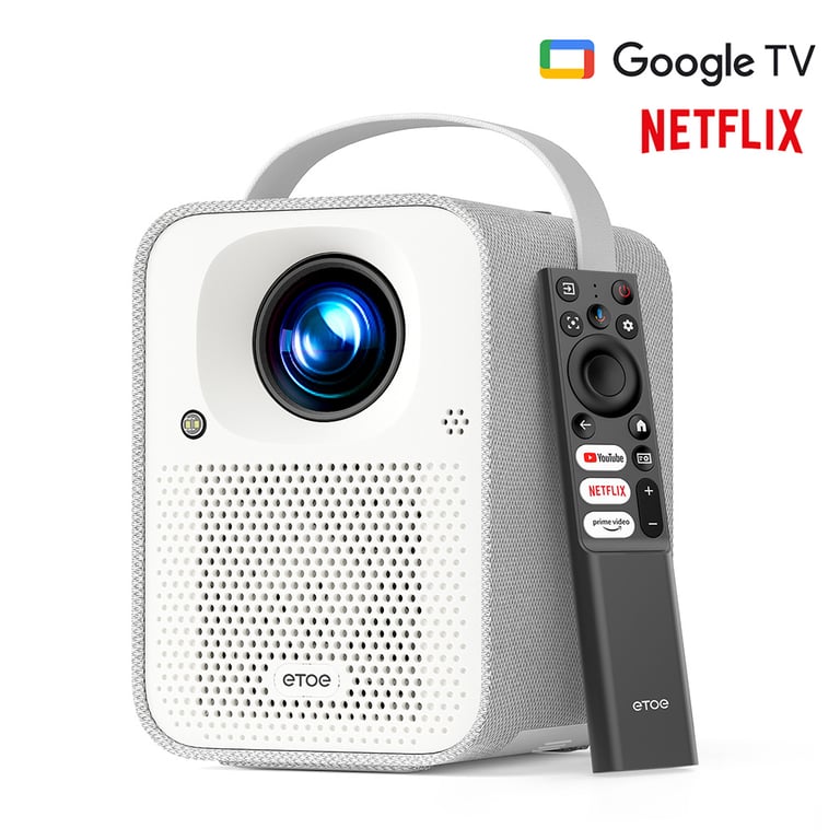 Projecteur Etoe Seal – 400 Lumens Ansi, Google TV, Résolution Native 1080P, Mise Au Point Automatique & Correction Automatique De Keystone, Google Assistant - Bon État