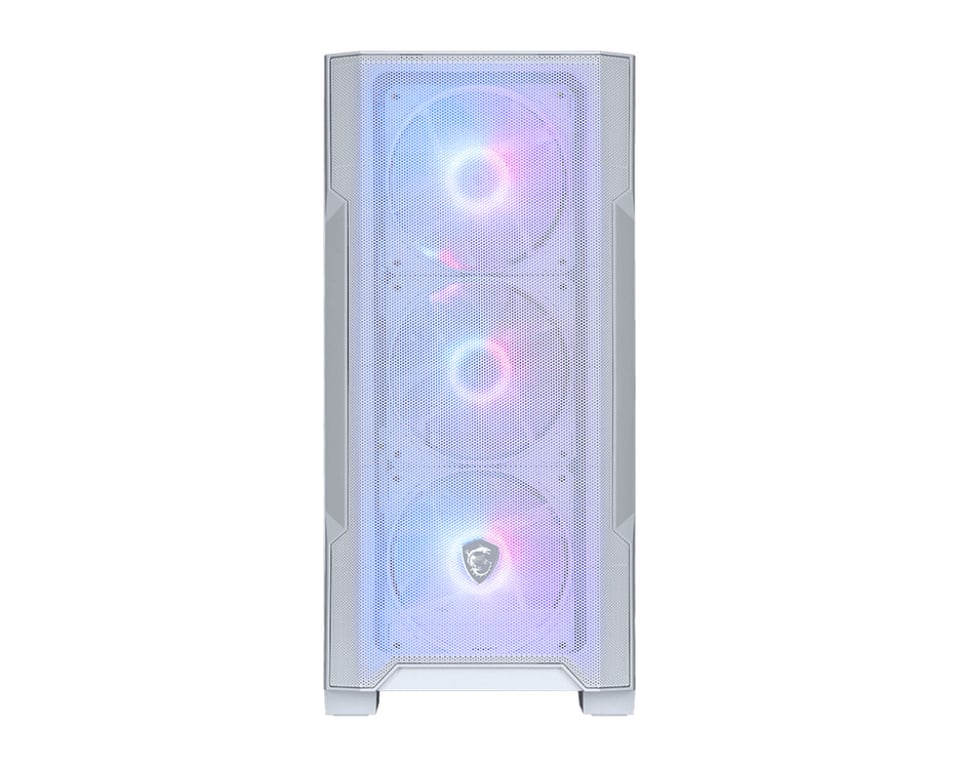 MSI MAG FORGE M100R Midi Tower Transparent, Blanc - Neuf