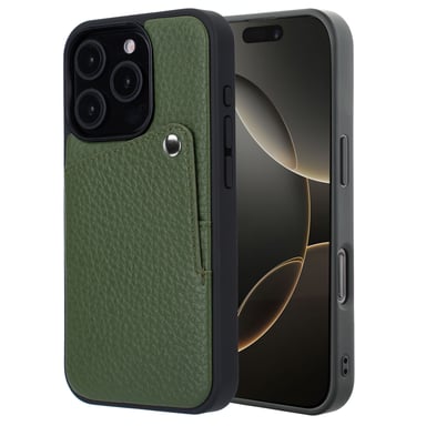 Selencia Coque Riva avec porte-cartes pour Apple iPhone 16 Pro - Sage Green