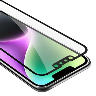 Verre trempé pour Apple iPhone 14 en TRANSPARENT avec NOIR Film de protection d'écran durci tempered glass plain ecran d'une dureté de 9H avec 3D Touch