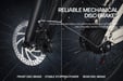Bicicletta elettrica Velopro C1 con batteria da 36V 13Ah e cambio Shimano a 7 velocità - blu