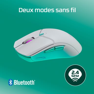 HyperX Pulsefire Haste 2 Core sf - Souris gamer (blanc/vert/violet)
