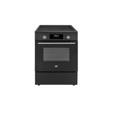 Cuisinière induction CONTINENTAL EDISON CECI60FPB 3 feux 65 L pyrolyse commandes tactiles et manettes Noir L60 x H85 x P60 cm