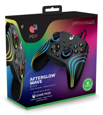 PDP Afterglow Wave Negro USB Gamepad PC, Xbox One, Xbox Series S, Xbox Series X