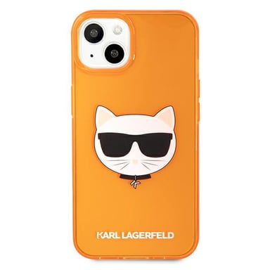 Custodia Karl Lagerfeld per iPhone 13 mini 5,4'' Arancione Glitter Choupette Fluo