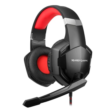 Mars Gaming MHX Auricolare/Cuffia con archetto Play Nero, Rosso