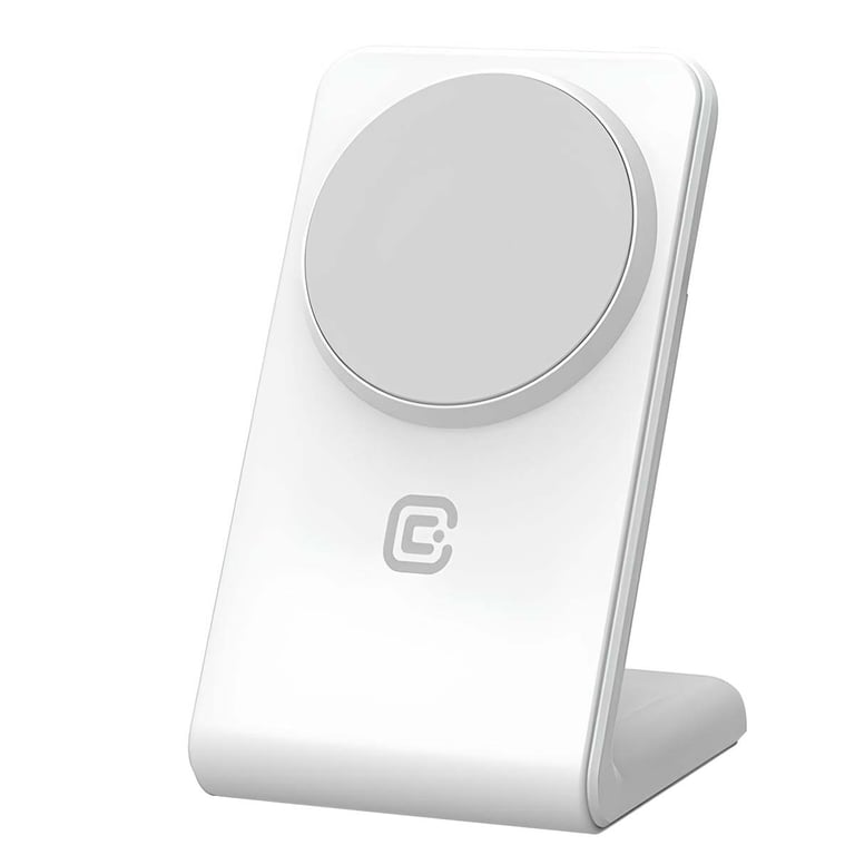 Crong Cargador inalámbrico Qi 2 en 1 con MagSafe para iPhone y AirPods Modelo MagSpot Blanco - Nuevo