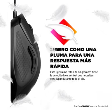 Ratón con cable para juegos OMEN Vector Essential sensor OMEN Radar 1 E Sport 7200 dpi 6 botones programables 8BC52AA#ABB