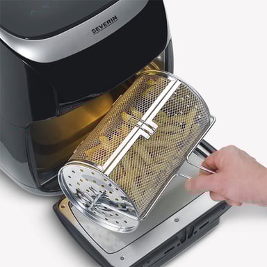 Severin FR2446 Sencillo 11 L Independiente 2000 W Freidora de aire caliente Negro, Plata