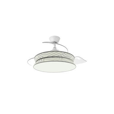 Ventilador de techo Fabrilamp decor 72W con mando a distancia plateado/blanco