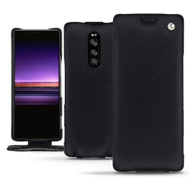 Housse cuir Sony Xperia 1 -  - Noir - Cuir saffiano