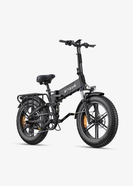 Bicicleta eléctrica para adultos ENGWE ENGINE PRO 2.0, negra. 75 Nm de par, 110 km de autonomía, suspensión total y frenos hidráulicos.