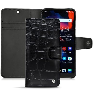 Housse cuir OnePlus 6 - Rabat portefeuille - Noir - Cuirs spéciaux