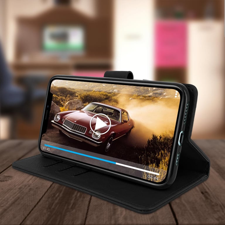 Avizar Noir Étui Pour Iphone 11 Pro Housse Intégrale Porte-Cartes Fonction Support - Image 3