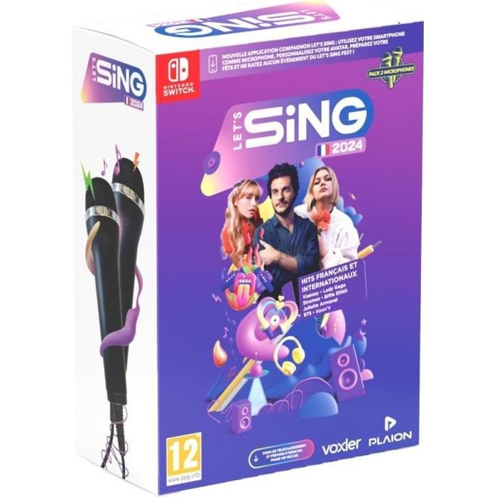 Let's Sing 2024 - Jeu Nintendo Switch - Avec 2 micros - Neuf