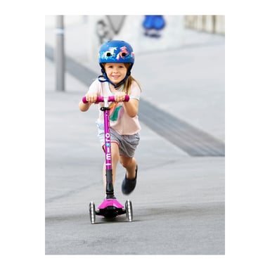 Trottinette Écologique Maxi Micro Deluxe Pliable avec LED - Baie Rouge