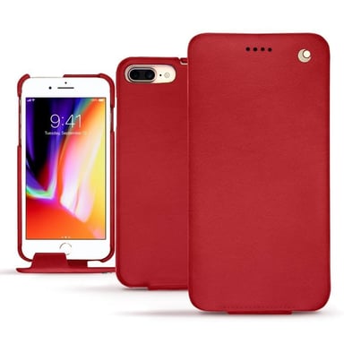 Housse cuir Apple iPhone 8 Plus -  - Rouge - Cuir lisse premium