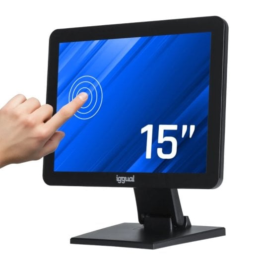 Écran tactile capacitif Iggual MTL15X 15″ 1024x768 60Hz TFT LCD VESA HDMI VGA USB - vue 4