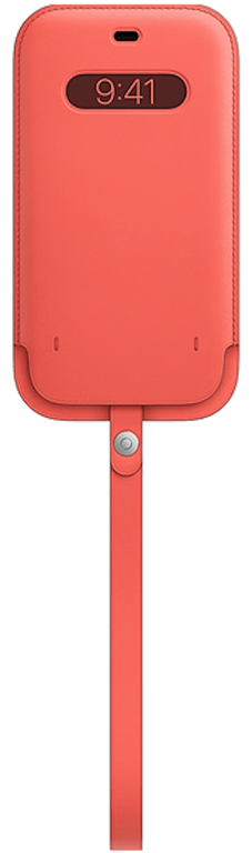 Housse en cuir Apple avec MagSafe pour iPhone 12 12 Pro Rose agrume