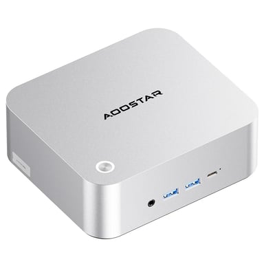 AOOSTAR MACO Mini PC Barebone (senza RAM né SSD), AMD Ryzen 7 Pro 8845HS, 8 core fino a 5,1?GHz, HDMI + DP + 2×USB4 per quadruplo display, WiFi 6, 2×LAN 2,5G, 1×OCuLink, 2×USB 3.2, 2×USB 2.0, 1 jack audio, sblocco con impronta digitale