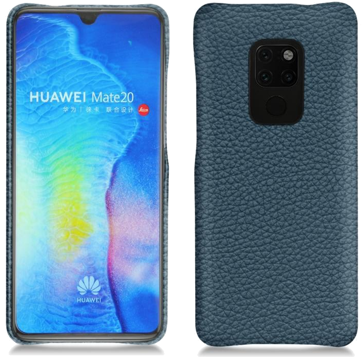 Coque cuir Huawei Mate 20 - Coque arrièreBleu