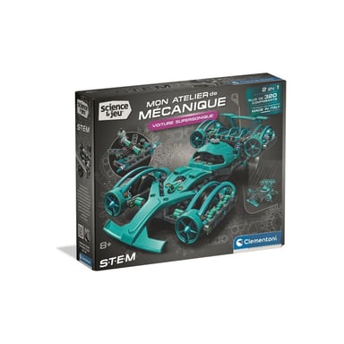 Clementoni Kit de construction mécanique Supersonic Car 2 modèles 320+ pièces