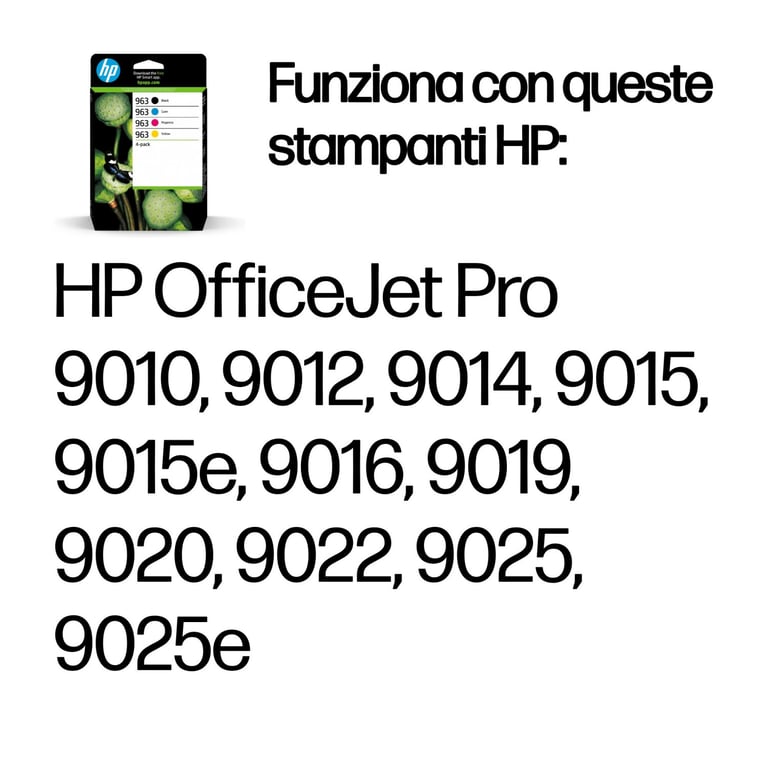 HP 963 Pack de 4 cartouches d'encre Noir/Cyan/Magenta/Jaune authentiques - Neuf