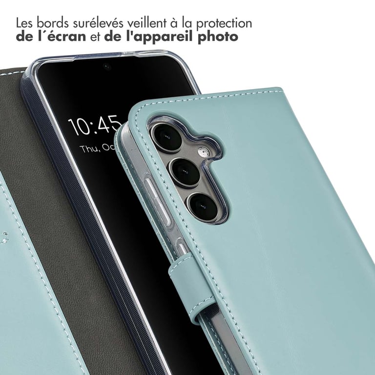 Selencia Étui de téléphone portefeuille en cuir véritable pour Samsung Galaxy S25 Neuf - vue 2