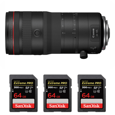 Objetivo Canon RF 24-105mm F2.8 L IS USM Z + 3 SanDisk 64GB Extreme PRO UHS-II + Ebook ''20 consejos para fotos que impactan''