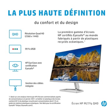 HP M27fq 68,6 cm (27'') 2560 x 1440 pixel Quad HD LED Argento