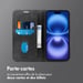 imoshion Étui de téléphone portefeuille Slim pour Apple iPhone 16 - Noir