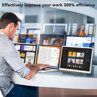 SIAVIALA S6 - Écran Triple Portable 15,6 Pouces avec Deux Écrans Supplémentaires pour Station de Travail