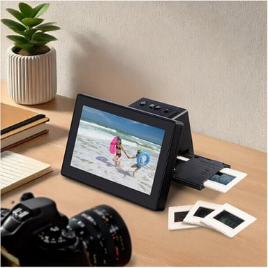 Escáner autónomo 2 en 1 de pantalla grande 25 MP diapositivas y negativos