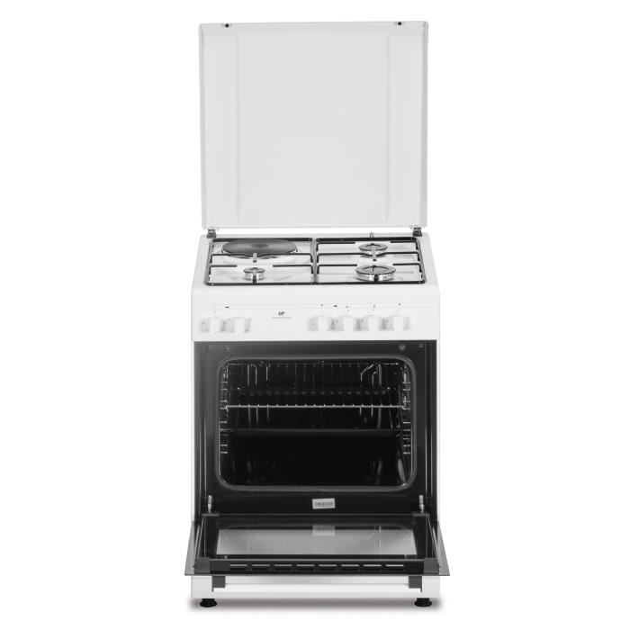 Cuisinière mixte CONTINENTAL EDISON CECM60FCW 3 feux gaz + 1 électrique L59 8 x P61 xH83 cm - vue 4