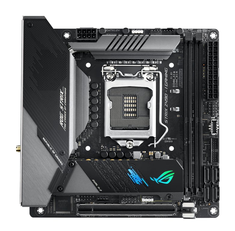 Rog Strix Z490-I Gaming – Carte Mère Intel Z490 Lga 1200 Mini-Itx, 10 Phases D’Alimentation, Ddr4 4800, WiFi 6, Ethernet Intel 2.5 Gb, Usb 3.2 Gén.2, Sata Et Éclairage Rgb Aura Sync