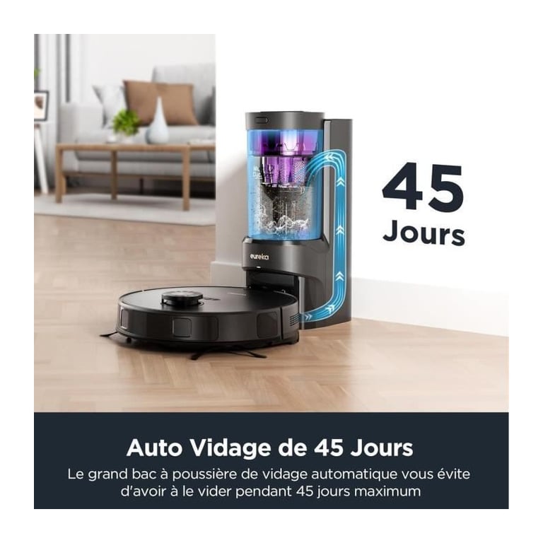 Aspirateur Robot Laveur Eureka E10S – 4000 Pa, 180 min, 200 ml - vue 4