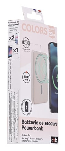 T'nB PBUMAG5PK banque d'alimentation électrique 5000 mAh Recharge sans fil Rose - Neuf