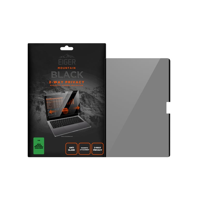 EIGER Mountain Glass Verre Trempe Premium 2.5d Privacy pour Macbook Pro 16 pouces 20212025 Neuf