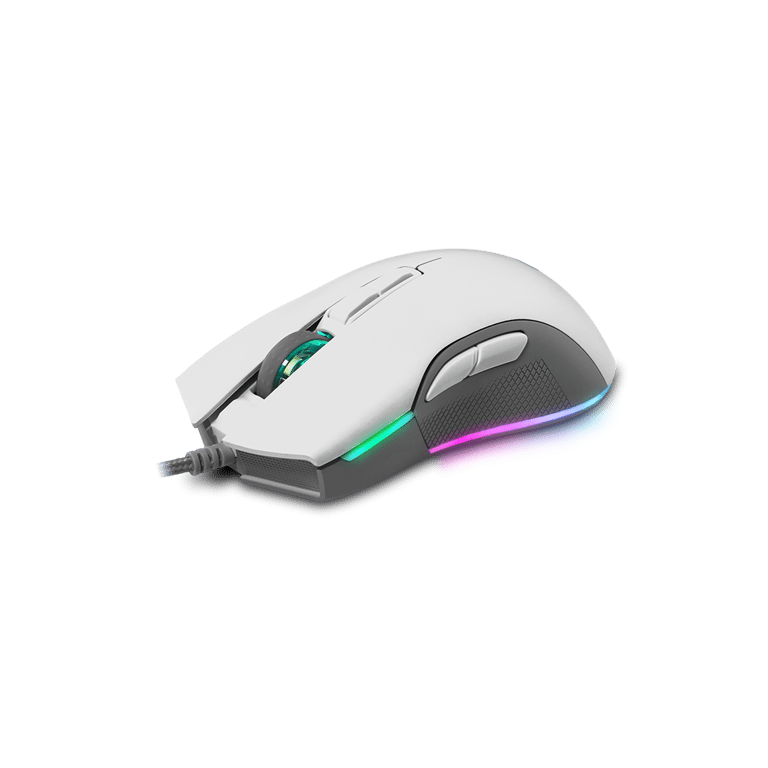 Souris de Jeu Newskill Eos Ivory – Capteur Optique 16000 DPI, Éclairage RGB