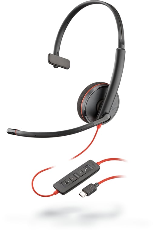 Poly Blackwire C3215 Casque Avec fil Arceau Bureau/Centre d'appels USB Type-A Noir