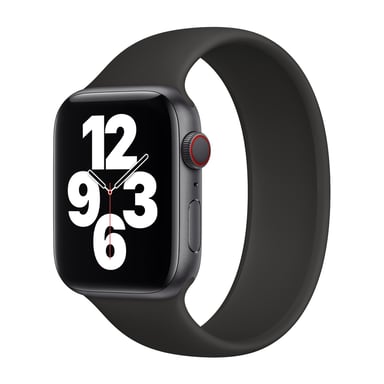Bracelet Boucle unique en Silicone pour Apple Watch | 44/45/46/49 mm - Taille 9 - Noir