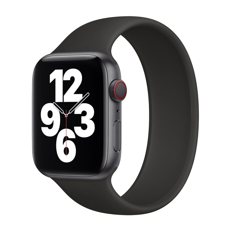 Bracelet Boucle unique en Silicone pour Apple Watch | 44/45/46/49 mm - Taille 9 - Noir - Neuf