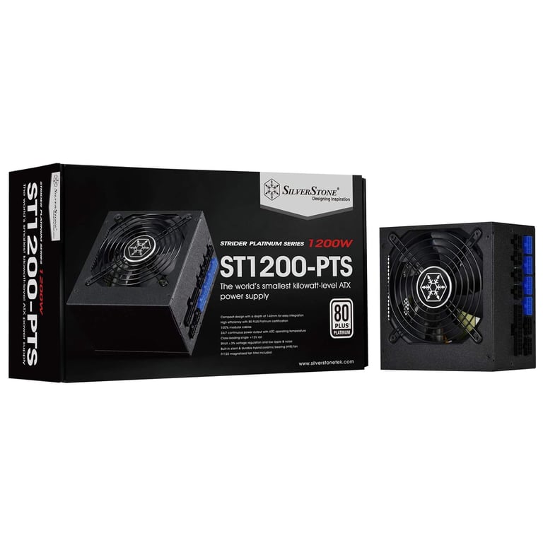 Alimentation PC SilverStone SST ST1200 PTS Série Strider Platinum 80 Plus - vue 2